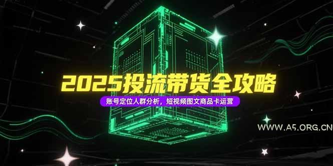 2025投流带货全攻略,账号定位人群分析,短视频图文商品卡运营-351资源网