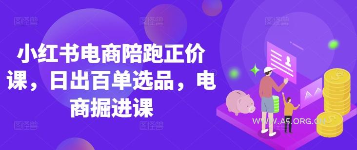 小红书电商陪跑正价课，小红书官方认证电商讲师教学，日出百单选品，电商掘进课-351资源网