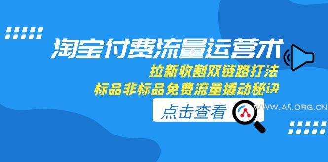 淘宝付费流量运营术，拉新收割双链路打法，标品非标品免费流量撬动秘诀-351资源网