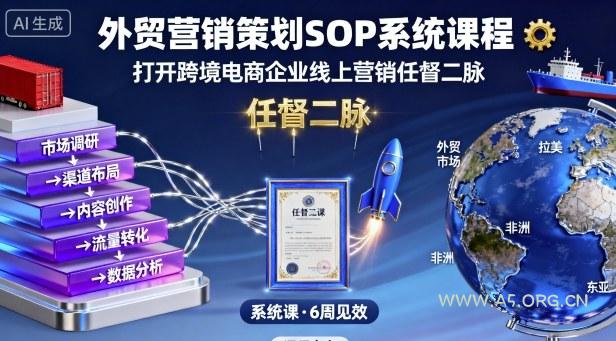 外贸营销策划SOP系统课程，打开跨境电商企业线上营销任督二脉-351资源网