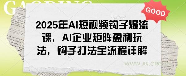 2025年AI短视频钩子爆流课，AI企业矩阵盈利玩法，钩子打法全流程详解-351资源网