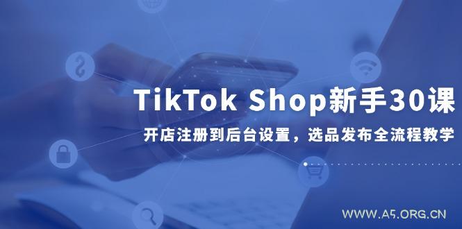 TikTok Shop新手30课,开店注册到后台设置,选品发布全流程教学-351资源网
