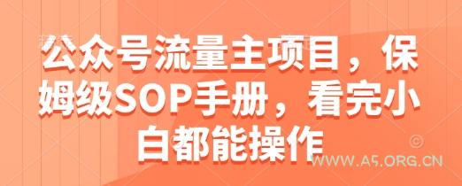 公众号流量主项目，保姆级SOP手册，看完小白都能操作-351资源网