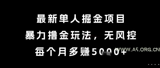 最新单人掘金项目,暴力撸金玩法,无风控,每个月多挣5k+【揭秘】-351资源网