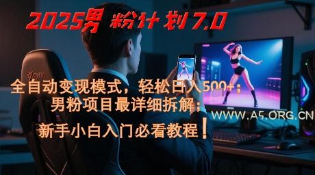 2025男粉计划7.0,全自动变现模式,轻松日入5张+,新手小白必看课程-351资源网