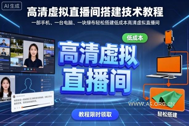 高清虚拟直播间搭建技术教程，一部手机、一台电脑、一块绿布轻松搭建低成本高清虚拟直播间-351资源网