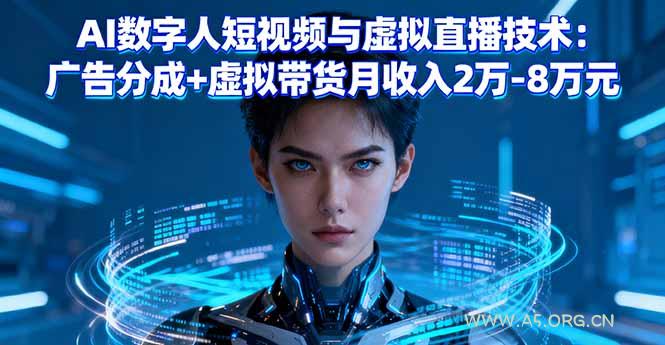 AI数字人短视频与虚拟直播技术：广告分成+虚拟带货月收入2万-8万元-351资源网
