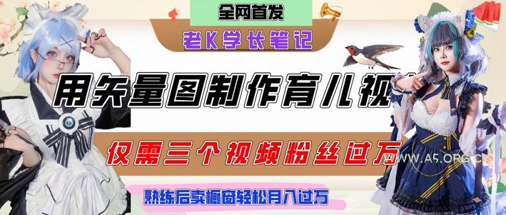 用矢量图制作育儿知识,条条爆款,每条点赞破万,实操仅需10分钟,卖育儿资料轻松月入过1W-351资源网
