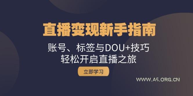 直播变现新手指南：账号、标签与DOU+技巧，轻松开启直播之旅-351资源网