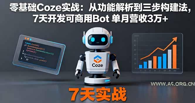 零基础Coze实战：从功能解析到三步构建法，7天开发可商用Bot 单月营收3万+-351资源网