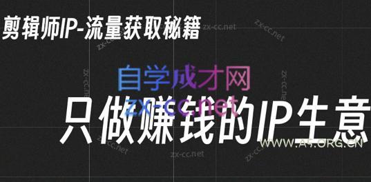 小钱老师·剪辑师个人ip流量思维与运营策略课-351资源网