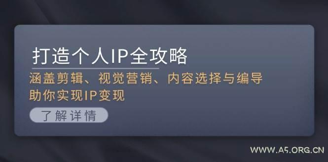 打造个人IP全攻略：涵盖剪辑、视觉营销、内容选择与编导，助你实现IP变现-351资源网