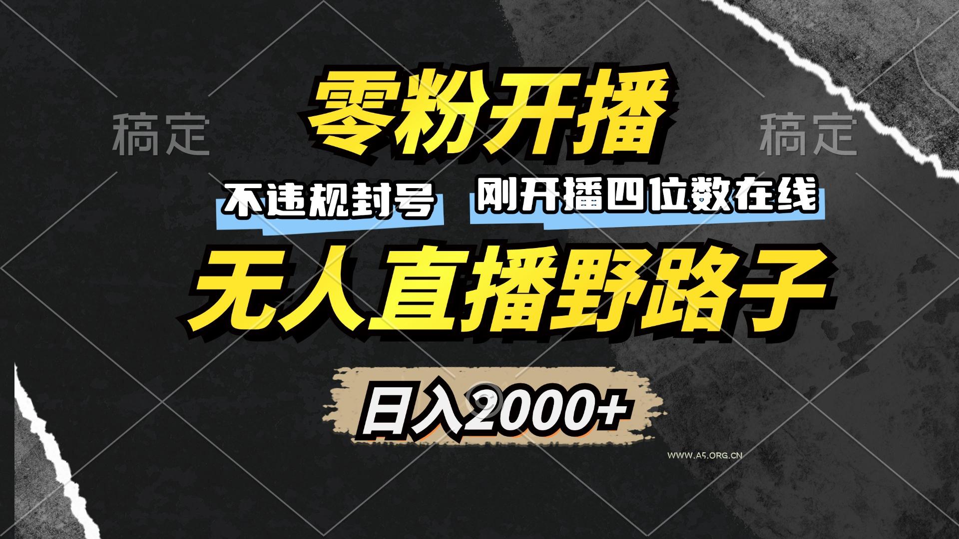 零粉开播，无人直播野路子，日入2000+，不违规封号，躺赚收益！-351资源网