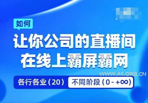 企业矩阵直播霸屏实操课，让你公司的直播间在线上霸屏霸网-351资源网