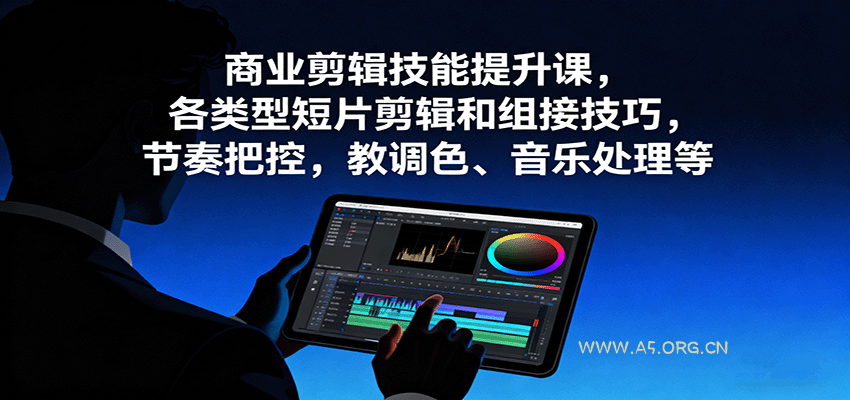 商业剪辑技能提升课，各类型短片剪辑和组接技巧，节奏把控，教调色、音乐处理等-351资源网