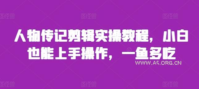 人物传记剪辑实操教程，小白也能上手操作，一鱼多吃-351资源网