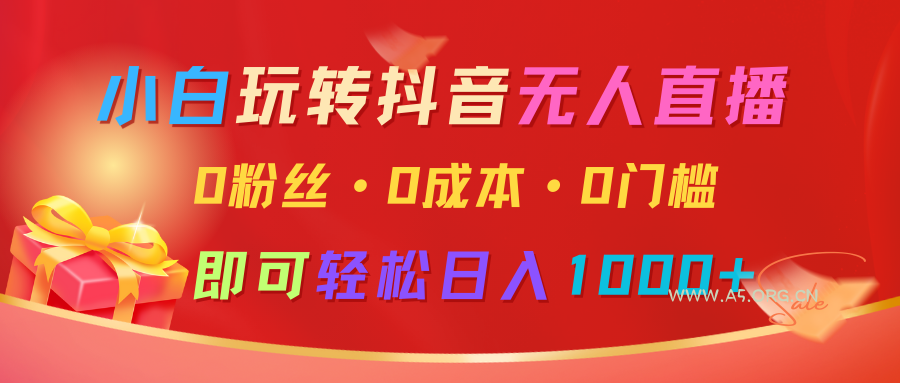 小白玩转抖音无人直播，0粉丝、0成本、0门槛，轻松日入1000+-351资源网