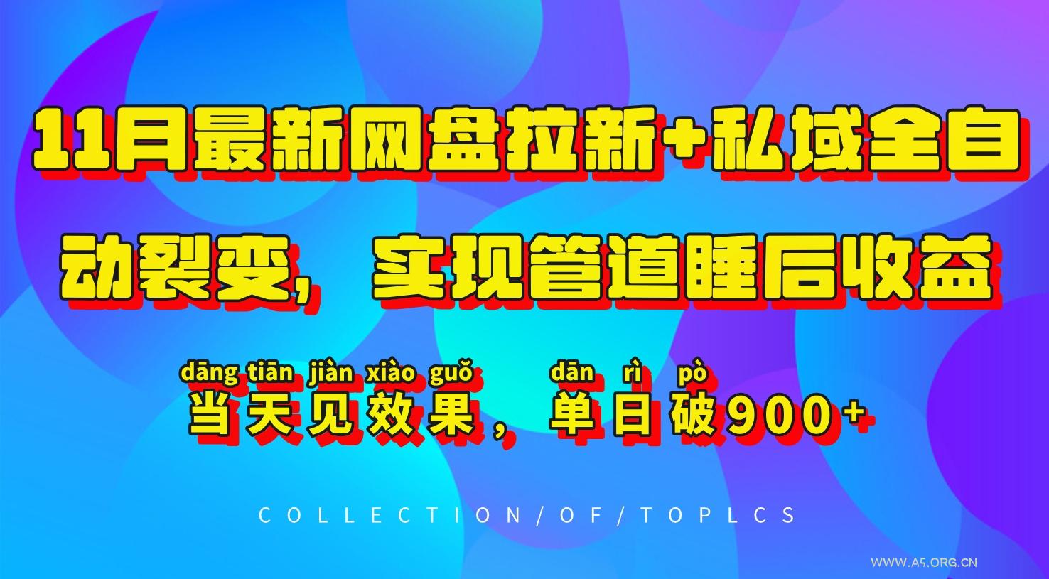 11月最新网盘拉新+私域全自动裂变，实现管道睡后收益，当天见效果，单日破900+-351资源网
