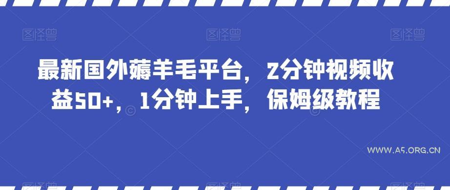最新国外薅羊毛平台，2分钟视频收益50+，1分钟上手，保姆级教程【揭秘】-351资源网