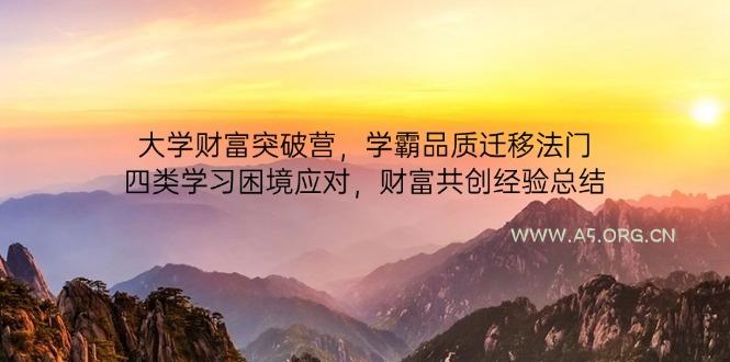 大学财富突破营，学霸品质迁移法门，四类学习困境应对，财富共创经验总结-351资源网