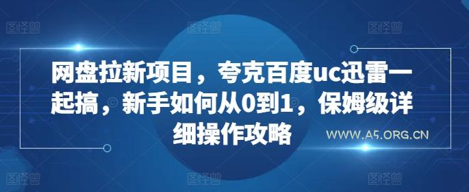 网盘拉新项目，夸克百度uc迅雷一起搞，新手如何从0到1，保姆级详细操作攻略-351资源网