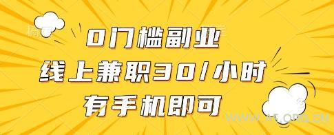 0门槛副业，线上兼职30一小时，有一部手机即可操作【揭秘】-351资源网
