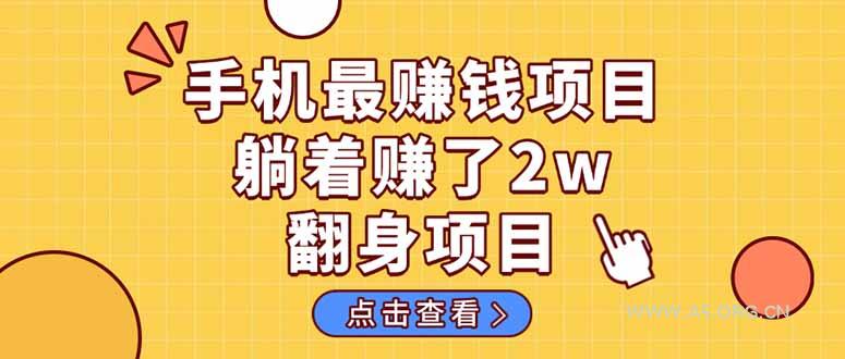 暴利项目，手机一键代发视频被动收入1000+，零成本做老板长期管道收益！-351资源网
