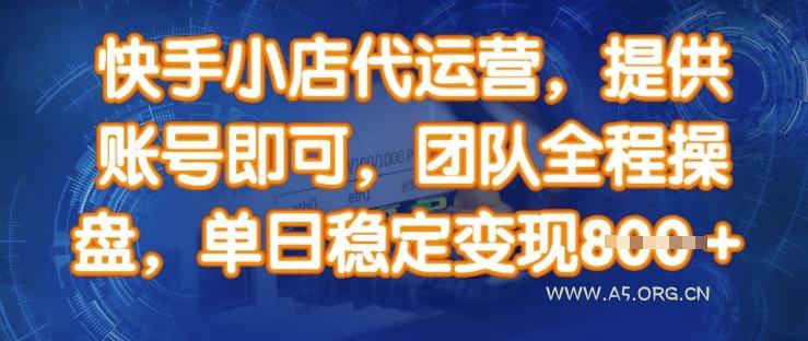快手小店代运营，提供账号即可，团队全程操盘，单日稳定变现8张【揭秘】-351资源网
