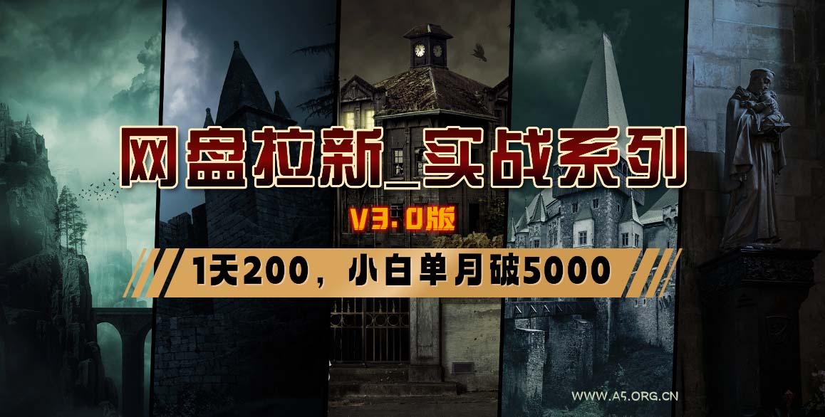 网盘拉新_实战系列，小白单月破5K(v3.0版保姆级教程)-351资源网