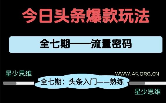 头条系列全七期项目拆解，全是干货，新手从0-1必经过程，99的人会踩的坑-351资源网