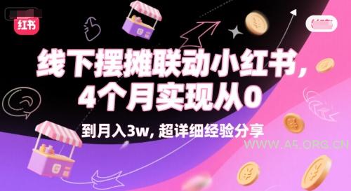 线下摆摊联动小红书，4 个月实现从 0 到月入3w，超详细经验分享-351资源网