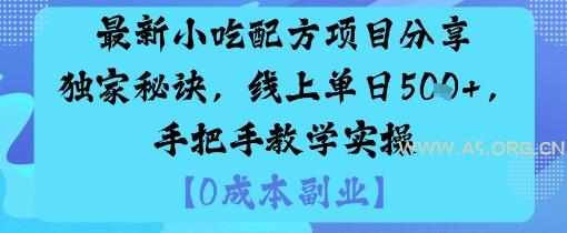 最新小吃配方项目分享独家秘诀，线上单日5张，手把手教学实操-351资源网