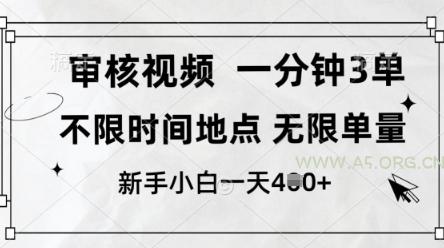 审核视频，10秒一单，不限时间，不限单量，新人小白一天4张+【揭秘】-351资源网