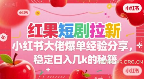 红果短剧拉新小红书大佬爆单经验分享，稳定日入几k的秘籍-351资源网