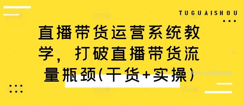 直播带货运营系统教学,打破直播带货流量瓶颈(干货+实操)-351资源网