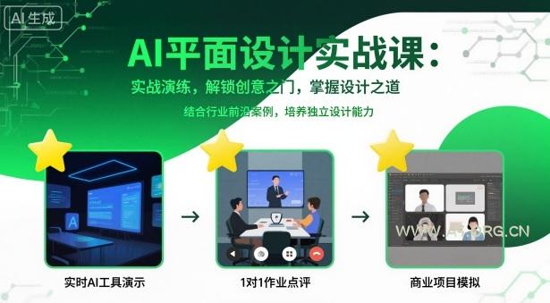 AI平面设计实战课，实战演练，解锁创意之门，掌握设计之道-351资源网