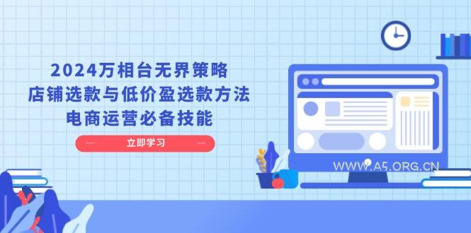 2024万相台无界策略，店铺选款与低价盈选款方法，电商运营必备技能-351资源网