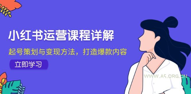 小红书运营课程详解：起号策划与变现方法，打造爆款内容-351资源网