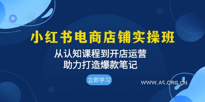 小红书电商店铺实操班：从认知课程到开店运营，助力打造爆款笔记-351资源网