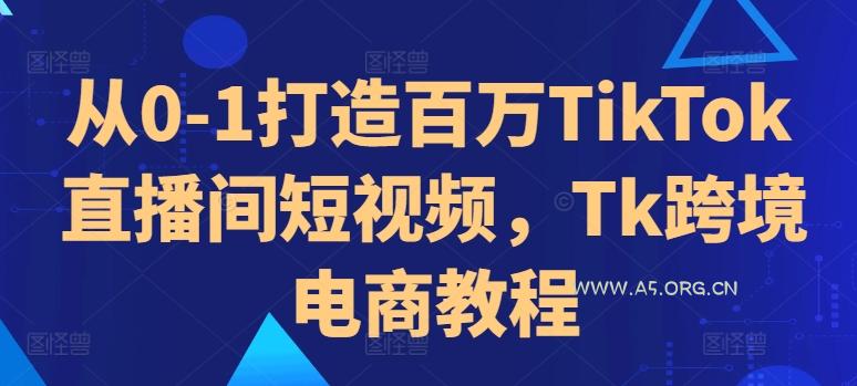 从0-1打造百万TikTok直播间短视频，Tk跨境电商教程-351资源网