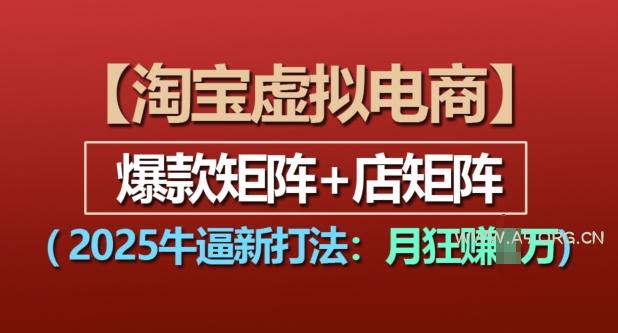 淘宝虚拟电商,2025牛逼新打法:爆款矩阵+店矩阵,月入过万-351资源网