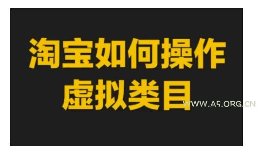 淘宝如何操作虚拟类目，淘宝虚拟类目玩法实操教程-351资源网
