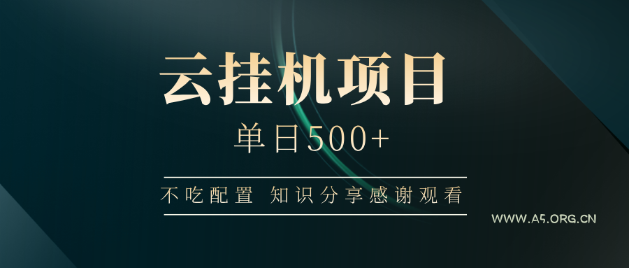 云挂机项目单日500+ 不吃配置，知识分享感谢观看-351资源网