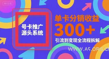 号卡推广源头系统，单卡分销收益3张+，引流到变现全流程拆解【揭秘】-351资源网
