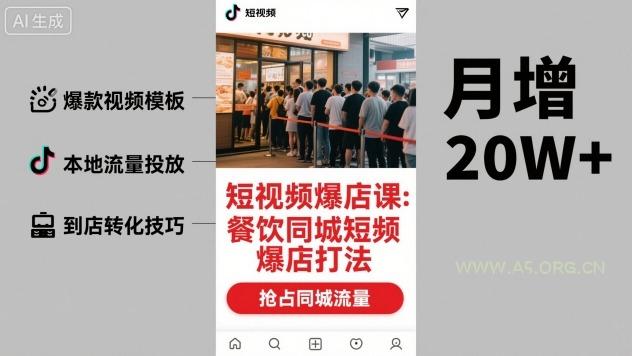 短视频爆店课,餐饮同城短视频爆店打法-351资源网