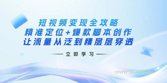 短视频变现全攻略：精准定位+爆款脚本创作，让流量从泛到精层层穿透-351资源网