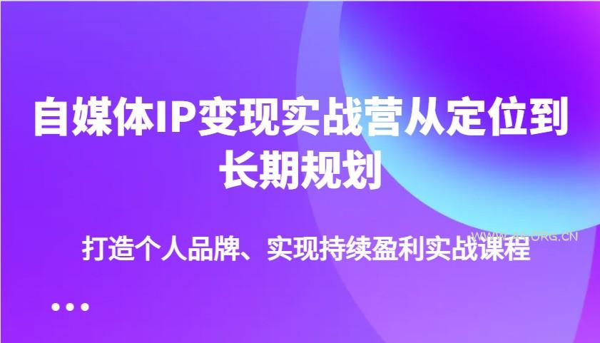 自媒体IP变现实战营从定位到长期规划，打造个人品牌、实现持续盈利实战课程-351资源网