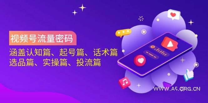 视频号流量密码：涵盖认知篇、起号篇、话术篇、选品篇、实操篇、投流篇-351资源网