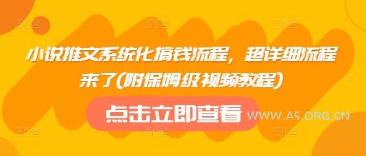 小说推文系统化搞钱流程，超详细流程来了(附保姆级视频教程)-351资源网