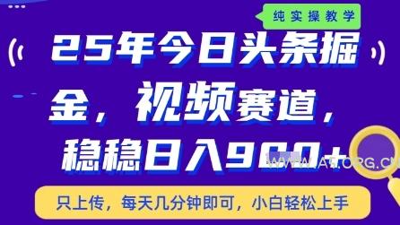 今日头条视频赛道最新玩法，每天十分钟，保底日入9张+【揭秘】-351资源网